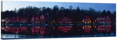 Boathouse at the waterfront, Schuylkill River, Philadelphia, Pennsylvania, USA Canvas Art Print - Pennsylvania Art