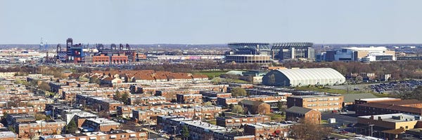 Pennsylvania: High angle view of a baseball stadium in a city, Eagles Stadium, Philadelphia, Pennsylvania, USA by Panoramic Images