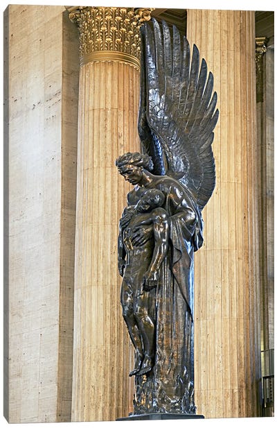 Close-up of a war memorial statue at a railroad station, 30th Street Station, Philadelphia, Pennsylvania, USA Canvas Art Print - Sculpture & Statue Art