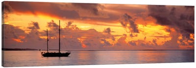 Boat at sunset  Canvas Art Print - Lake & Ocean Sunrise & Sunset Art