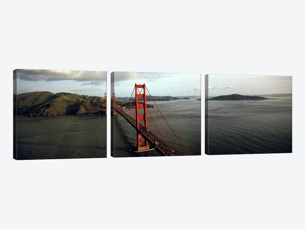 Bridge over a bay, Golden Gate Bridge, San Francisco, California, USA #2 by Panoramic Images 3-piece Canvas Art