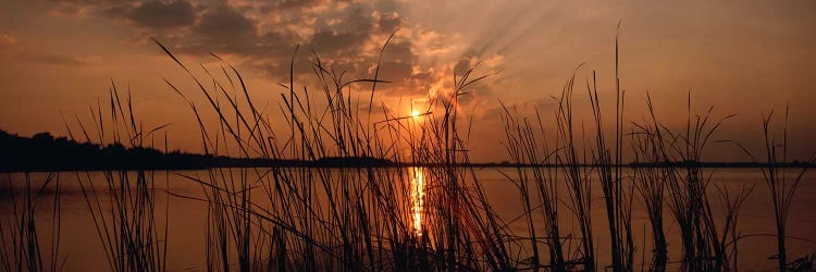 Sunset over a lake, Lake Travis, Austin, Texas