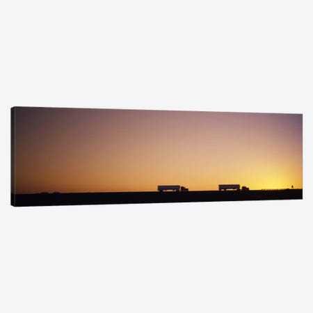 Two Semi Trucks On A Highway, Interstate 5 (I-5), California, USA Canvas Print #PIM5646} by Panoramic Images Art Print