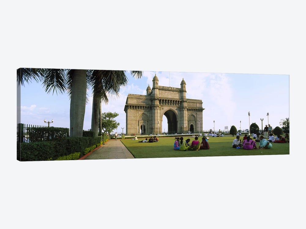 Tourist in front of a monument, Gateway Of India, Mumbai, Maharashtra, India by Panoramic Images 1-piece Art Print