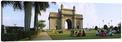 Tourist in front of a monument, Gateway Of India, Mumbai, Maharashtra, India Canvas Art Print - Mumbai