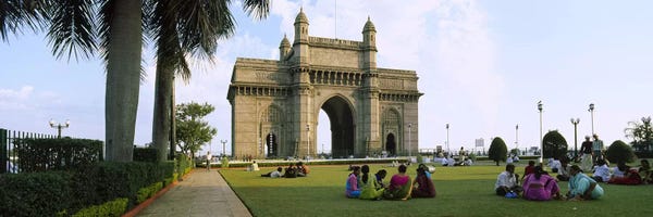 Monuments: Tourist in front of a monument, Gateway Of India, Mumbai, Maharashtra, India by Panoramic Images