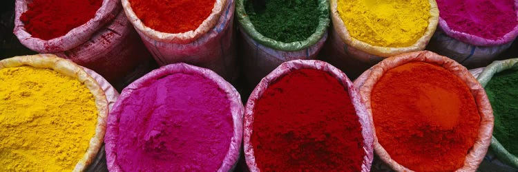 Spices For Sale At A Market, Mathura, Braj, Uttar Pradesh, India