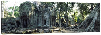Old ruins of a building, Angkor Wat, Cambodia #2 Canvas Art Print - Buddhism Art