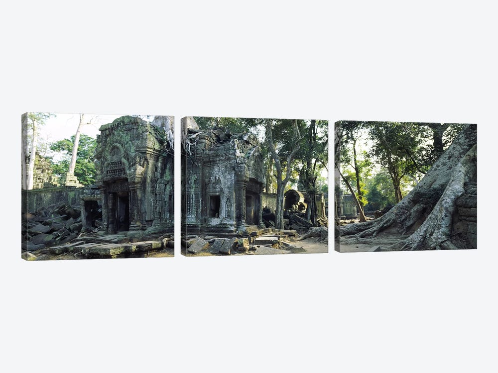 Old ruins of a building, Angkor Wat, Cambodia #2 by Panoramic Images 3-piece Canvas Art Print