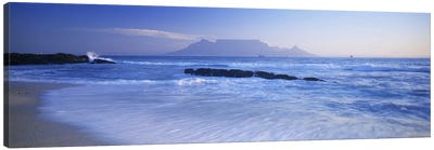 Distant View Of Table Mountain, Cape Town, Western Cape, South Africa Canvas Art Print - Cape Town