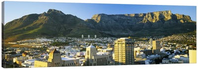 Table Mountain With A High-Angle View Of Cape Town, Western Cape, South Africa Canvas Art Print - Cape Town