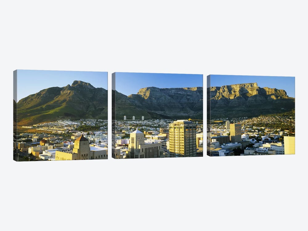 Table Mountain With A High-Angle View Of Cape Town, Western Cape, South Africa by Panoramic Images 3-piece Canvas Print
