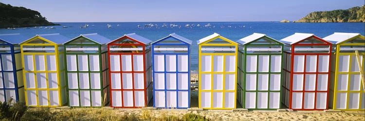 Colorful Row Of Beach Huts, Catalonia, Spain