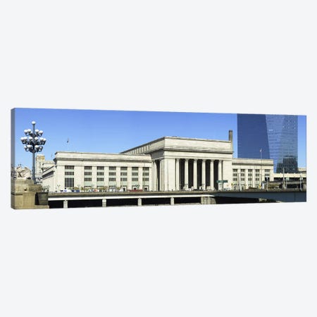 Facade of a building at a railroad station, 30th Street Station, Schuylkill River, Philadelphia, Pennsylvania, USA Canvas Print #PIM5695} by Panoramic Images Canvas Art