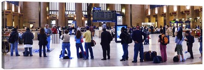 People waiting in a railroad station, 30th Street Station, Schuylkill River, Philadelphia, Pennsylvania, USA Canvas Art Print - Train Art