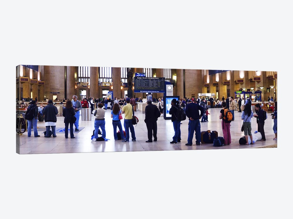 People waiting in a railroad station, 30th Street Station, Schuylkill River, Philadelphia, Pennsylvania, USA by Panoramic Images 1-piece Art Print