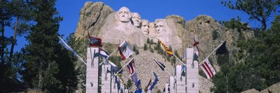 Mount Rushmore National Memorial With The Avenue Of Flags, South Dakota, USA by Panoramic Images multi panel art