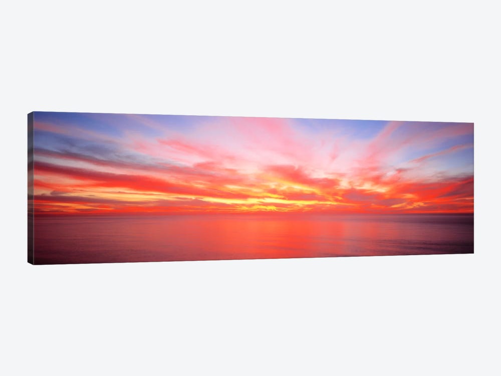 Fiery Glowing Sunset Over The Pacific Ocean 1-piece Art Print