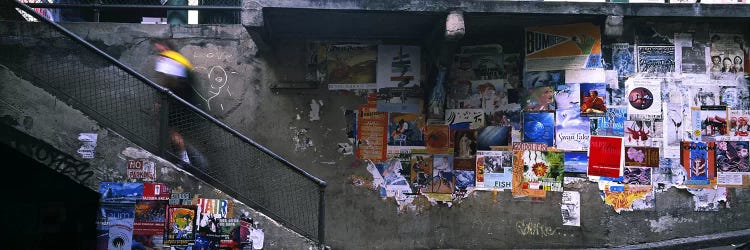 Man walking upstairs from Post Alley to Post Market, Seattle, Washington State, USA