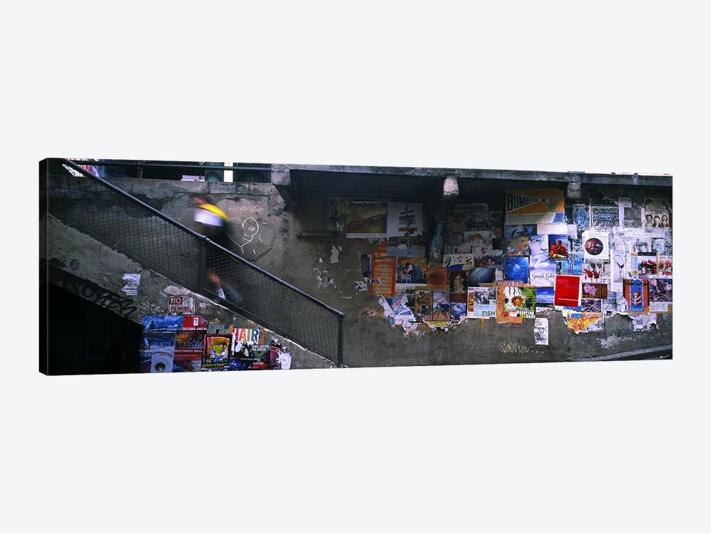 Man walking upstairs from Post Alley to Post Market, Seattle, Washington State, USA by Panoramic Images 1-piece Art Print