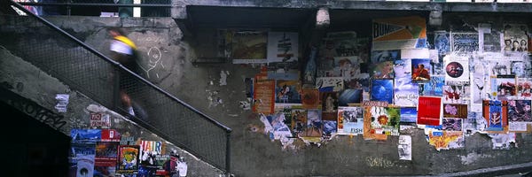 Seattle: Man walking upstairs from Post Alley to Post Market, Seattle, Washington State, USA by Panoramic Images