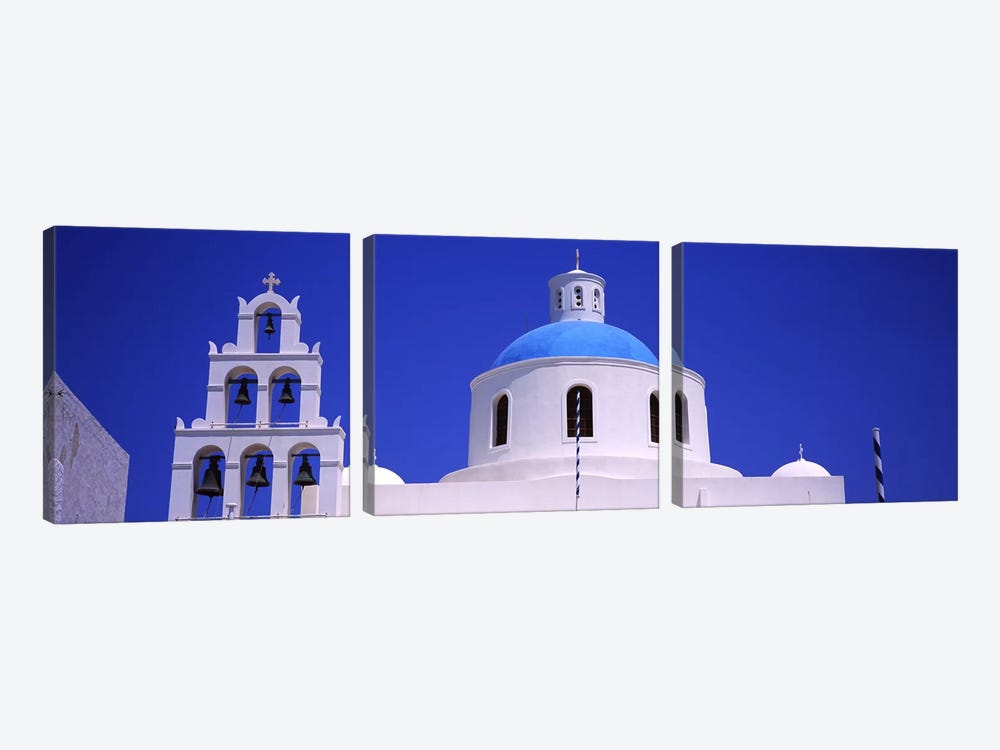 High section view of a churchOia, Santorini, Greece by Panoramic Images 3-piece Canvas Wall Art