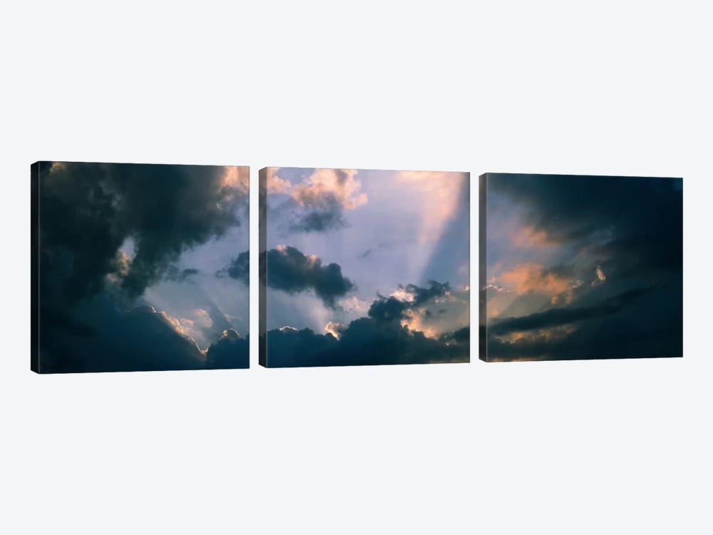 Clouds With God Rays by Panoramic Images 3-piece Canvas Wall Art