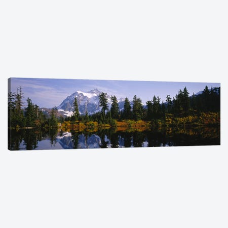 Reflection of trees and Mountains in a Lake, Mount Shuksan, North Cascades National Park, Washington State, USA Canvas Print #PIM5754} by Panoramic Images Art Print