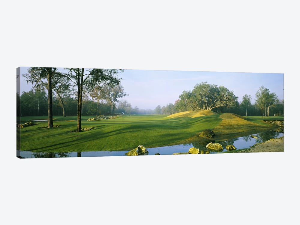Wide-Angle View Of Streamside Greens (10th, 14th & 17th Holes), Haile Plantation Golf And Country Club, Gainesville, Florida by Panoramic Images 1-piece Canvas Wall Art