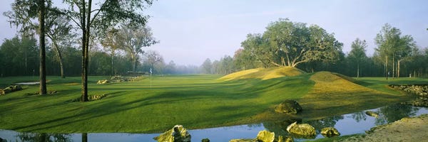 Wide-Angle View Of Streamside Greens (10th, 14th & 17th Holes), Haile Plantation Golf And Country Club, Gainesville, Florida