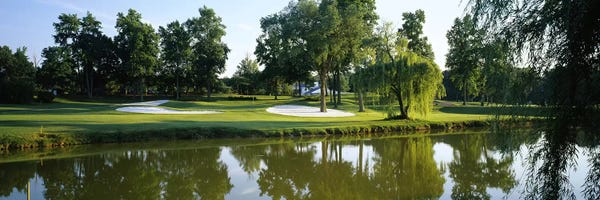Golf Courses: Lake on a golf courseTantallon Country Club, Fort Washington, Maryland, USA by Panoramic Images