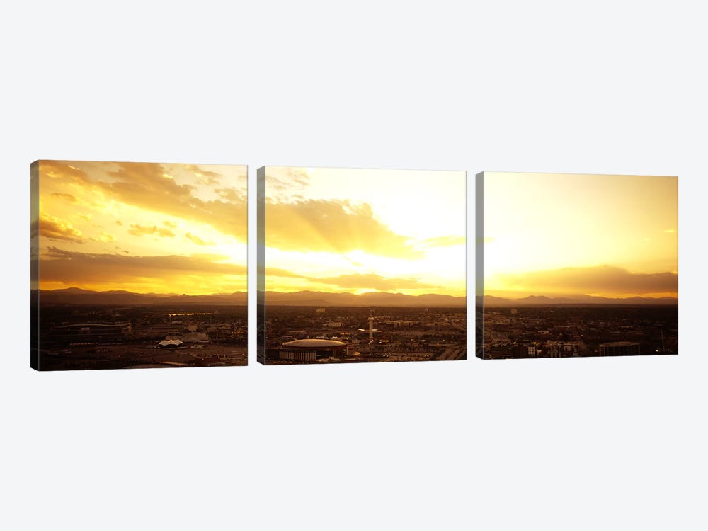 Clouds over a cityDenver, Colorado, USA by Panoramic Images 3-piece Canvas Wall Art