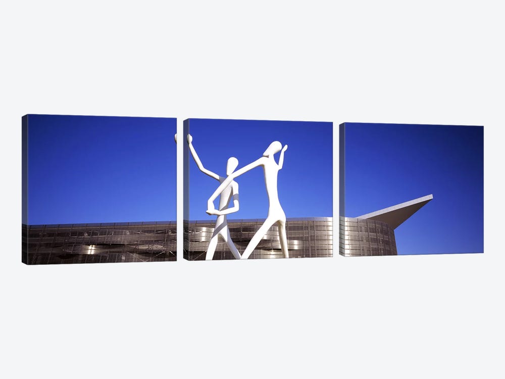 Dancers sculpture by Jonathan Borofsky in front of a building, Colorado Convention Center, Denver, Colorado, USA by Panoramic Images 3-piece Canvas Wall Art