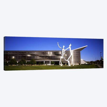 Dancers sculpture by Jonathan Borofsky in front of a building, Colorado Convention Center, Denver, Colorado, USA #2 Canvas Print #PIM5768} by Panoramic Images Canvas Print