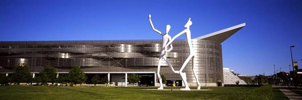 Colorado: Dancers sculpture by Jonathan Borofsky in front of a building, Colorado Convention Center, Denver, Colorado, USA #2 by Panoramic Images