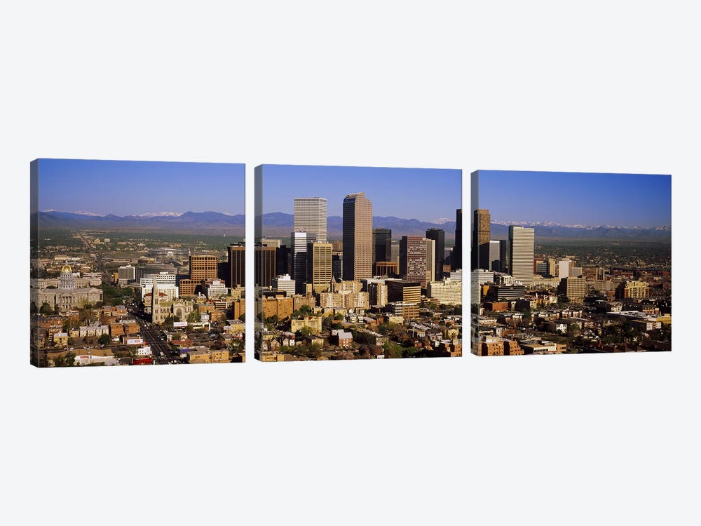 Skyscrapers in a city, Denver, Colorado, USA #2 by Panoramic Images 3-piece Canvas Print
