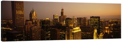 Skyscrapers in a city, Chicago, Illinois, USA #2 Canvas Art Print - Illinois Art