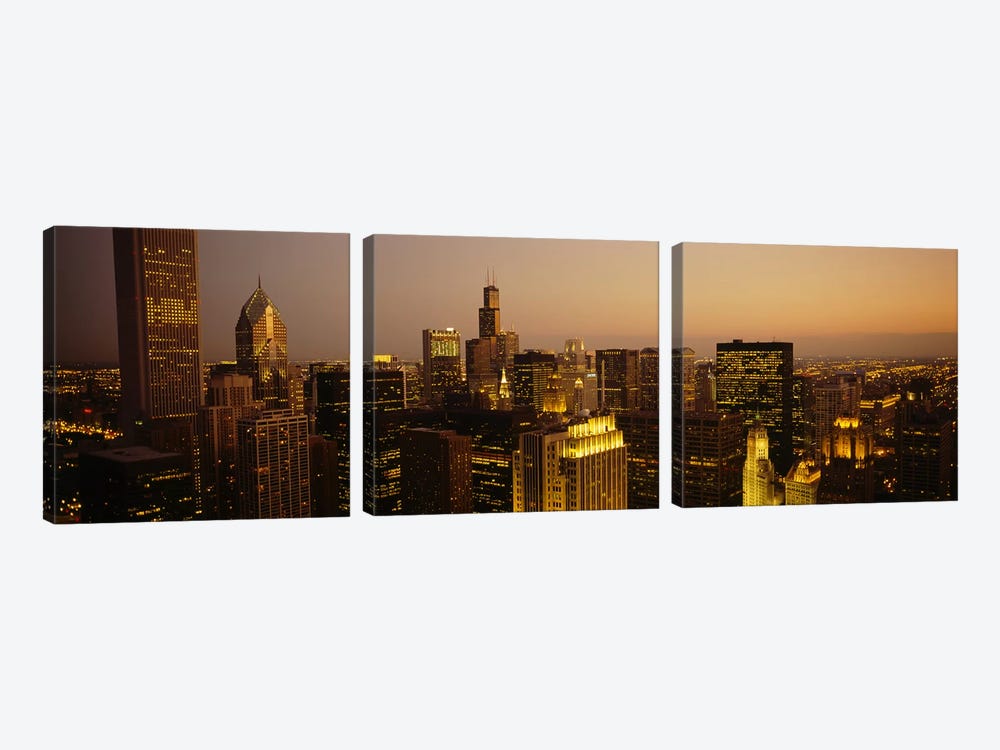Skyscrapers in a city, Chicago, Illinois, USA #2 by Panoramic Images 3-piece Art Print