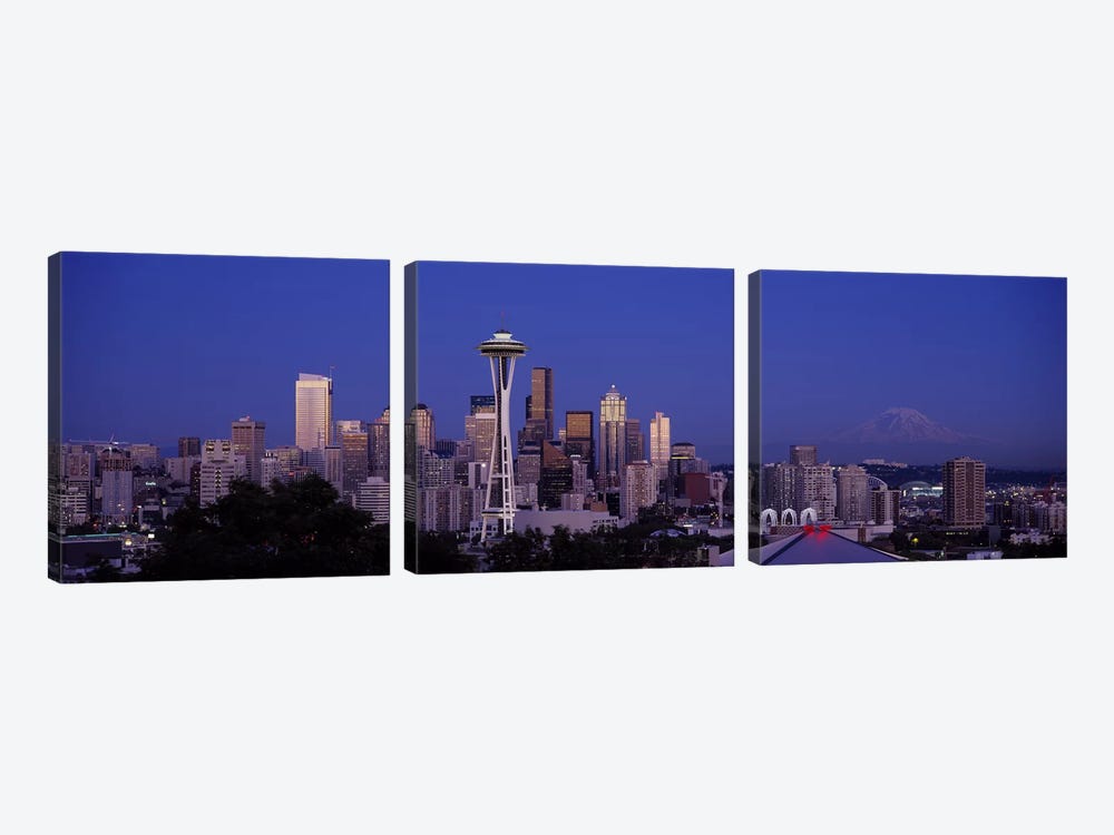 Skyscrapers in a city, Seattle, Washington State, USA #2 by Panoramic Images 3-piece Canvas Art