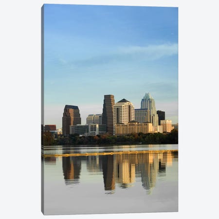 Reflection of buildings in water, Town Lake, Austin, Texas, USA #2 Canvas Print #PIM5778} by Panoramic Images Canvas Wall Art