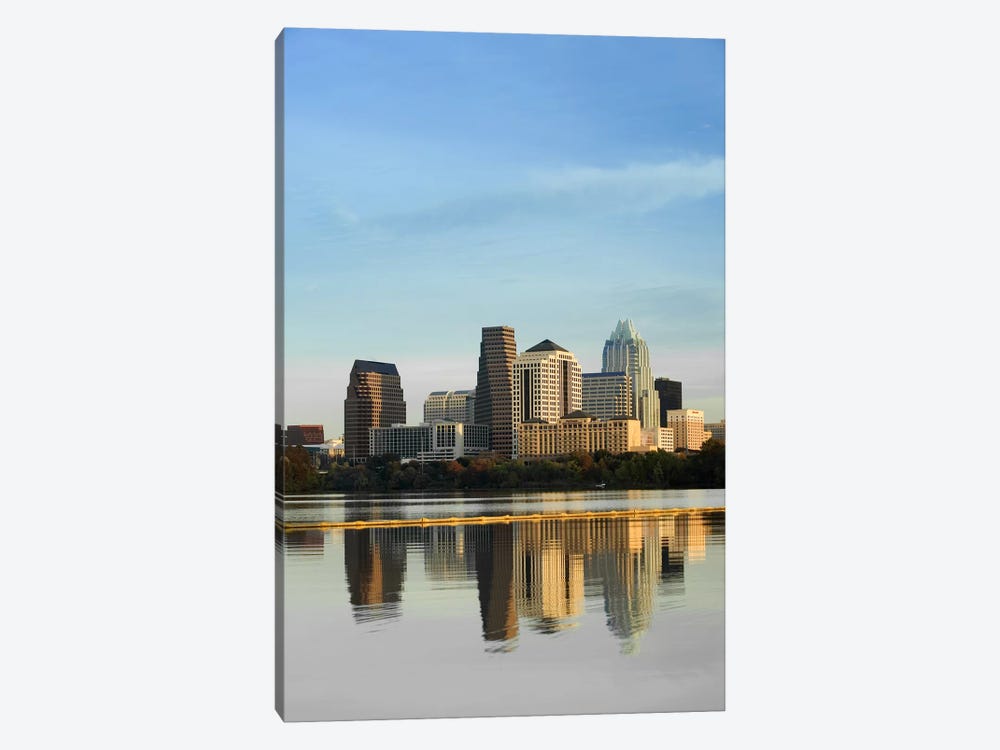Reflection of buildings in water, Town Lake, Austin, Texas, USA #2 by Panoramic Images 1-piece Canvas Artwork