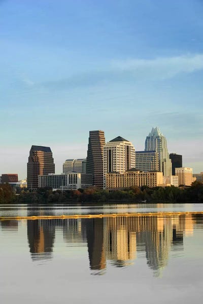Austin: Reflection of buildings in water, Town Lake, Austin, Texas, USA #2 by Panoramic Images