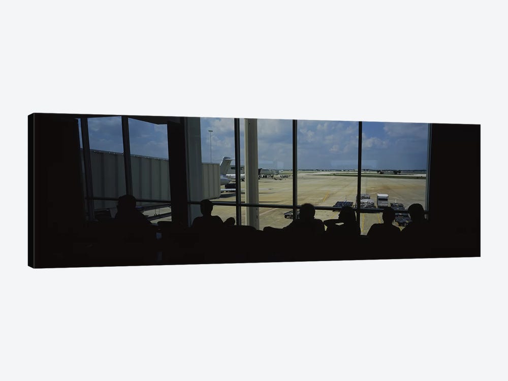 Silhouette of a group of people at an airport lounge, Orlando International Airport, Orlando, Florida, USA by Panoramic Images 1-piece Canvas Print