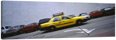 Taxi running on the road, San Francisco, California, USA Canvas Art Print - San Francisco Art