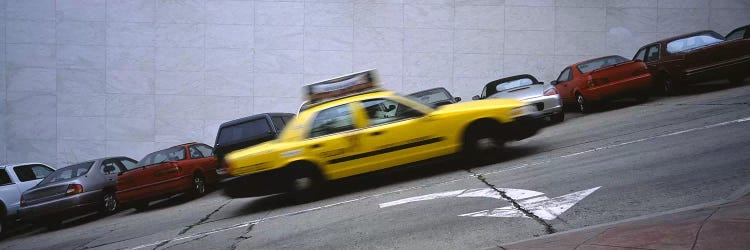 Taxi running on the road, San Francisco, California, USA