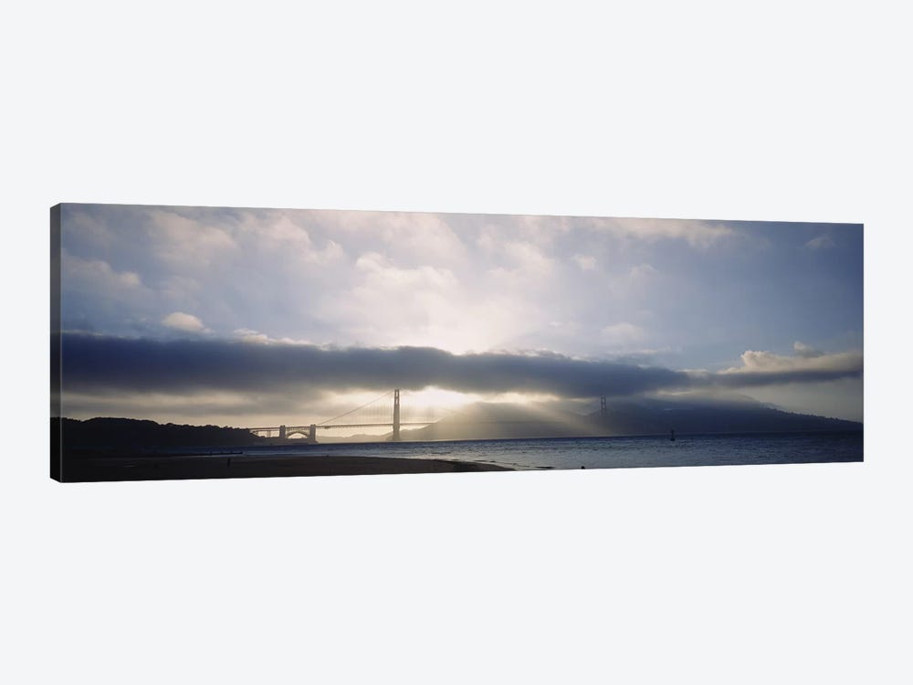 Silhouette of a bridge, Golden Gate Bridge, San Francisco, California, USA by Panoramic Images 1-piece Art Print