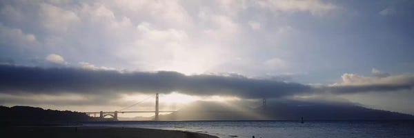 Golden Gate Bridge: Silhouette of a bridge, Golden Gate Bridge, San Francisco, California, USA by Panoramic Images