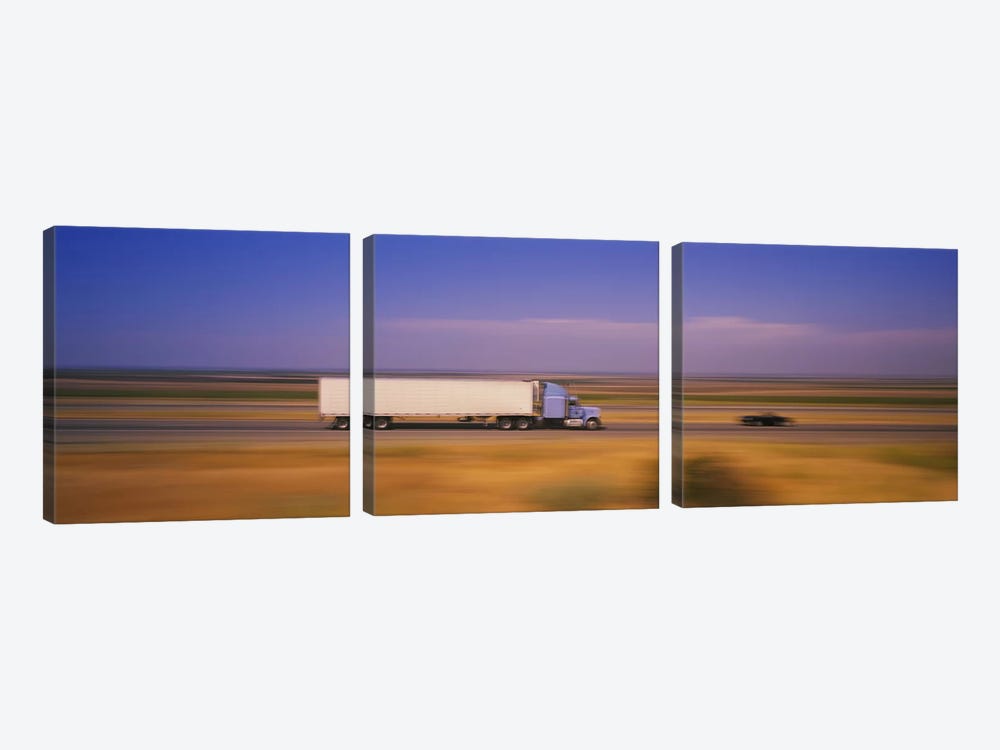 Blurred Motion View Of Traffic, Interstate 5 (I-5), California, USA by Panoramic Images 3-piece Canvas Artwork