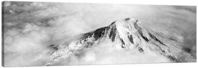 Aerial view of a snowcapped mountain, Mt Rainier, Mt Rainier National Park, Washington State, USA Canvas Art Print - Mist & Fog Art