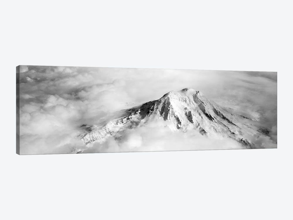 Aerial view of a snowcapped mountain, Mt Rainier, Mt Rainier National Park, Washington State, USA by Panoramic Images 1-piece Canvas Art Print